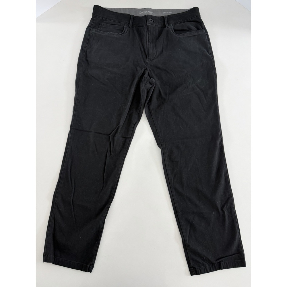 Calvin Klein Pants Mens 36x30 Black Stone Wash Slim Fit Stretch Chino Slacks